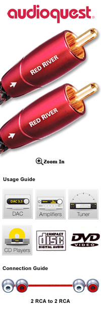 Red River AudioQuest 1 m-Cavo audio RCA, lunghezza 1 m, connettori RCA, RCA Nero